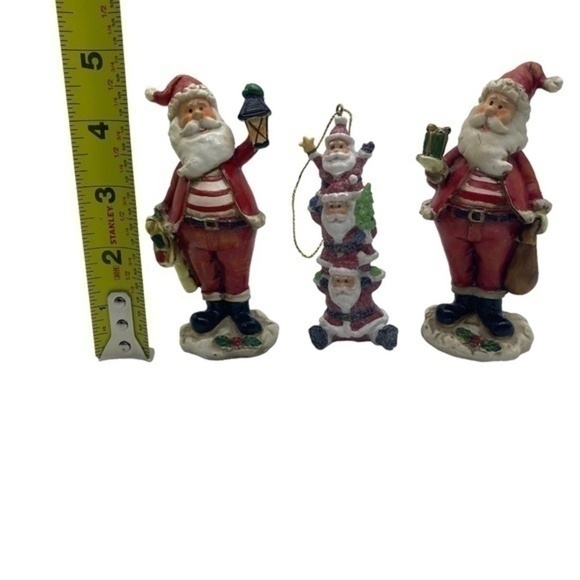 Vintage Santa's Figurines Pair of 2 and a Christmas Santa Ornament - Picture 3 of 3